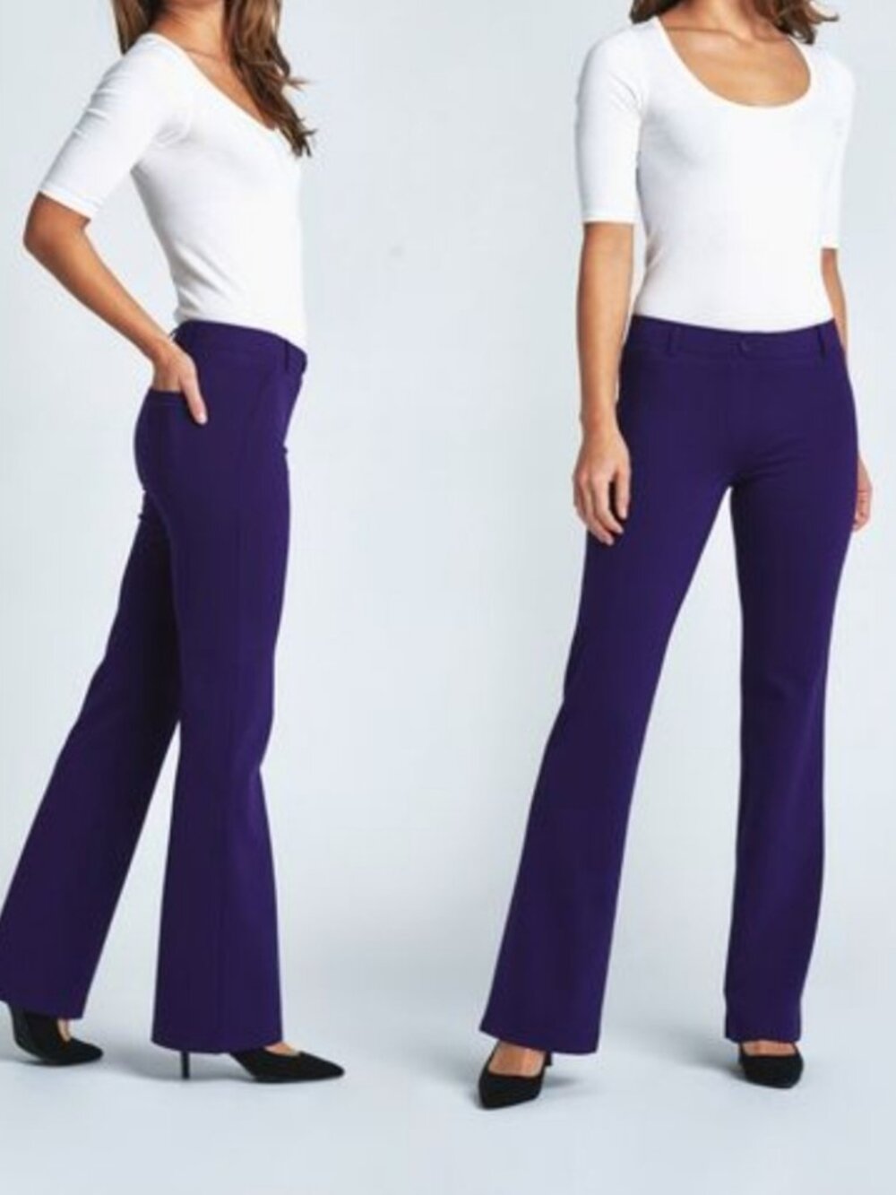 New Betabrand Ultraviolet Bootcut Two Pocket Dress Pant Yoga Pants XLarge